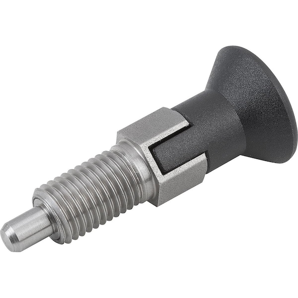 Indexing Plunger Size:3 D1=M16X1, 5, D=8, Form:C W Locking Slot Wout Locknut, Stainless Not Hardened,